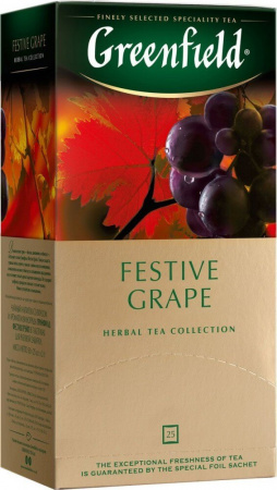 Чай Greenfield "Festive Grape", каркаде с добавками, 25 пакетиков