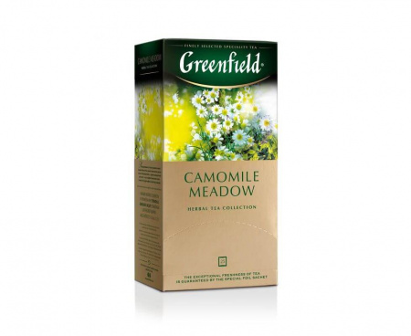 Чай травяной Camomile Meadow с ромашкой, 25 пакетиков, Greenfield