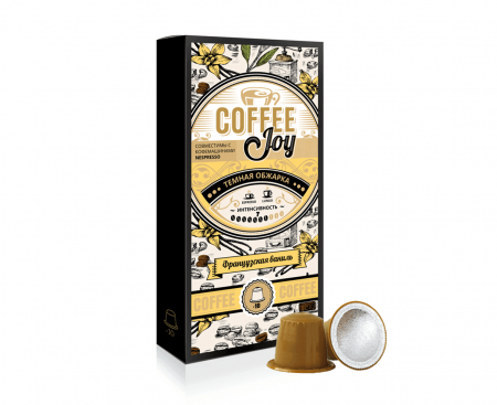 Кофе в капсулах CJ Французская ваниль, 85% Арабика / 15% Робуста, 10 шт., Coffee Joy
