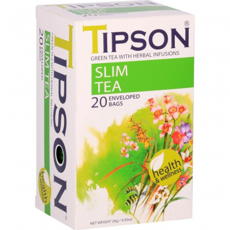 Чай Tipson "Slim tea", зеленый с добавками, 20 пакетиков
