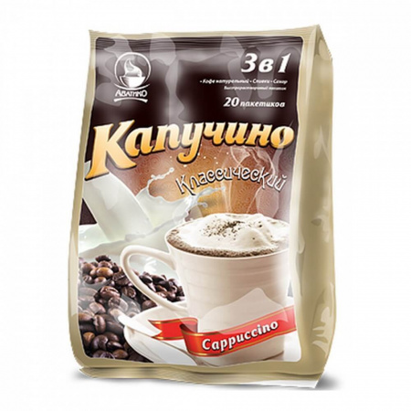 Кофе Avatico "Капучино классический", растворимый 3 в 1, 20 сашетов