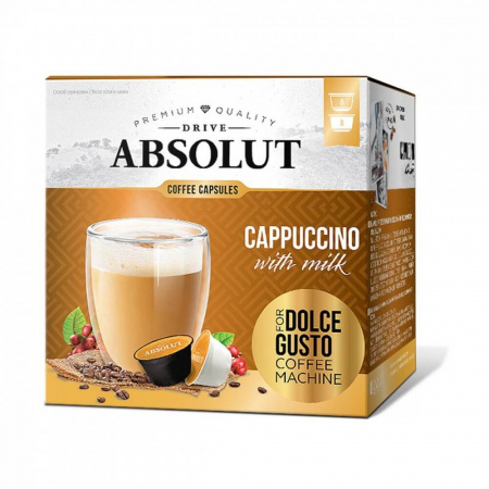 Кофе Absolut Drive "Cappuccino", в капсулах для кофемашины Dolce Gusto, 16 капсул