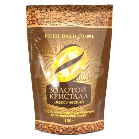 Кофе Золотой Кристалл "Классический", растворимый, 100 гр, м/у