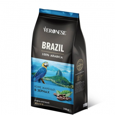 Кофе Veronese "Brazil", в зернах  , 200 гр