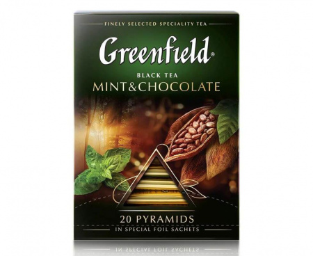 Чай черный Mint and chocolate, 20 пирамидок, Greenfield