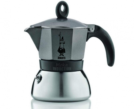 Гейзерная кофеварка MOKA INDUZIONE на 3 чашки 150 мл, антрацит, Bialetti