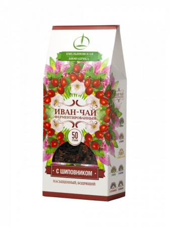 Иван-чай Емельяновская Биофабрика "С плодами шиповника", листовой, 50 гр