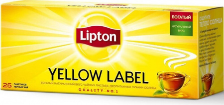 Чай Lipton "Yellow Label", черный, 25 пакетиков