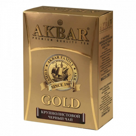 Чай Akbar "Gold", черный крупнолистовой, 250 гр