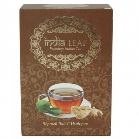 Чай India leaf "Черный чай с имбирем", среднелистовой, 100 гр