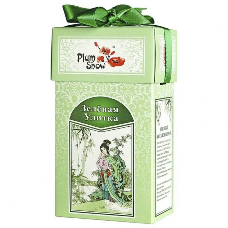 Чай Plum Snow "Зелёная Улитка", зелёный листовой, 100 гр