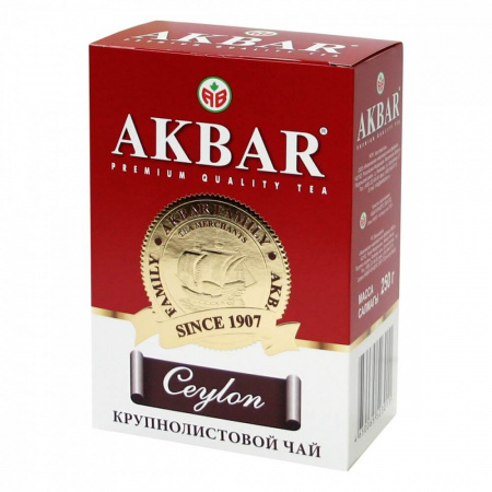 Чай Akbar "Ceylon" черный крупнолистовой 250 гр