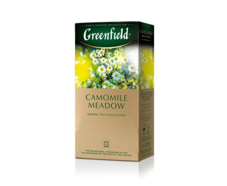 Чай травяной Camomile Meadow с ромашкой, 25 пакетиков, Greenfield