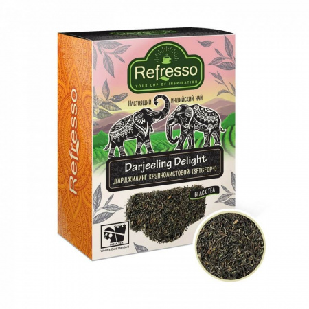 Чай Refresso "Darjeeling Delight", черный крупнолистовой, 250 гр