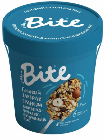 Готовый сухой завтрак гранола Take a Bite "Шоколад-фундук-воздушный рис", 50 гр