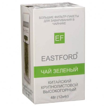 Чай Eastford "Чай зеленый", зеленый листовой, 12 пакетиков