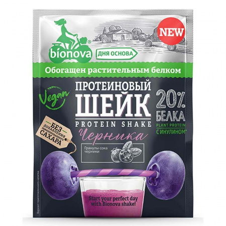 Протеиновый шейк Bionova "С черникой", 25 гр