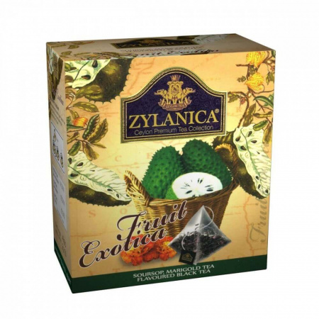 Чай Zylanica Fruit Exotica, чёрный с саусепом и лепестками календулы, 20 пирамидок
