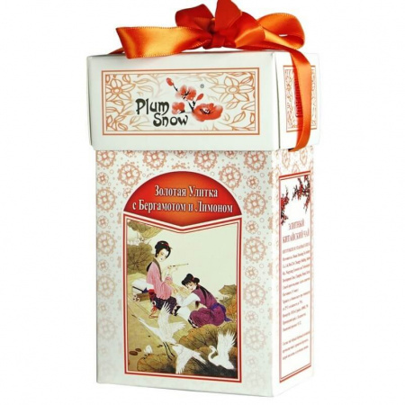 Чай Plum Snow "Золотая Улитка с Бергамотом и Лимоном", чёрный листовой, 100 гр