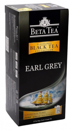 Чай Beta Tea "Бергамот", чёрный ароматизированный, 25 пакетиков