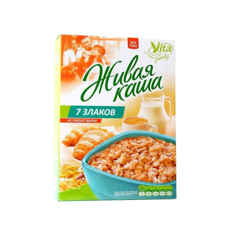 Каша Vita "7 злаков", хлопья цельнозерновые с проростками, 300 гр