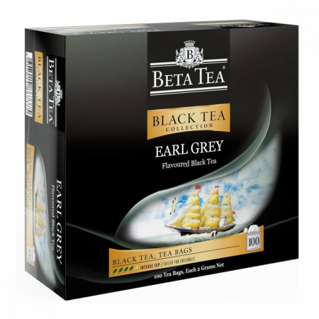 Чай Beta Tea "Бергамот", чёрный с бергамотом, 100 пакетиков
