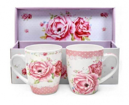 Набор 2-х кружек Roses в подарочной коробке, 340 мл, фарфор, Walmer
