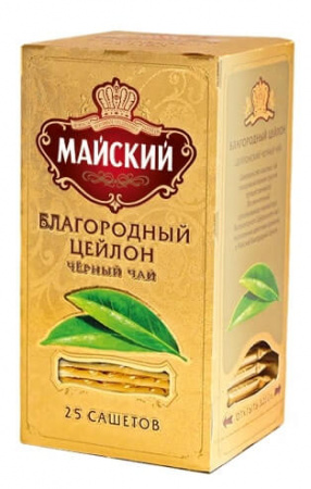 Чай Майский "Благородный Цейлон" черный, 25 пакетиков