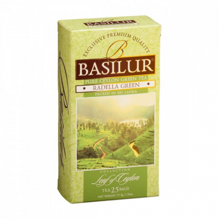 Чай Basilur "Лист цейлона - Раделла", зеленый, 25 пакетиков