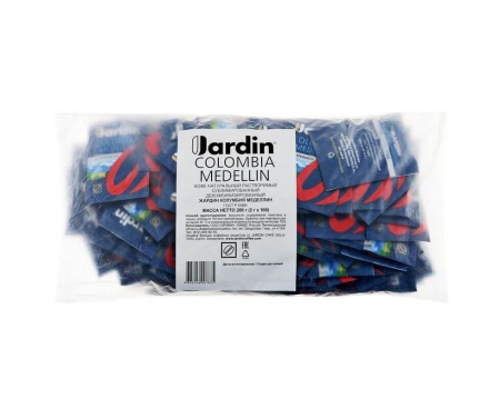 Кофе растворимый порционный Colombia Medellin декофеинизированный, 100 пакетиков по 2 г, Jardin
