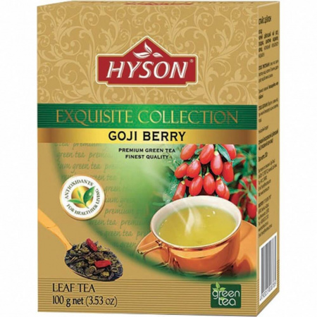 Чай Hyson "Ягода годжи", зелёный крупнолистовой c добавками, 100 гр
