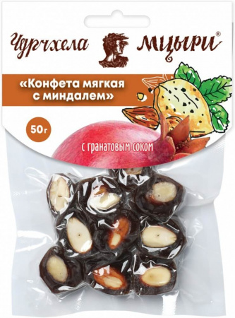 Чурчхела Мцыри "Конфета мягкая с миндалем", с гранатовым соком, 50 гр