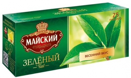 Чай Майский "Зеленый", зеленый, 25 пакетиков