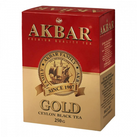Чай Akbar "Gold", черный листовой, 250гр