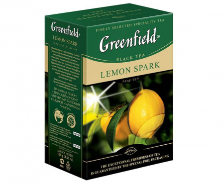 Чай черный листовой Lemon Spark, 100 г, Greenfield