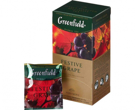 Чай фруктово-ягодный Festive Grape, 25 пакетиков, Greenfield