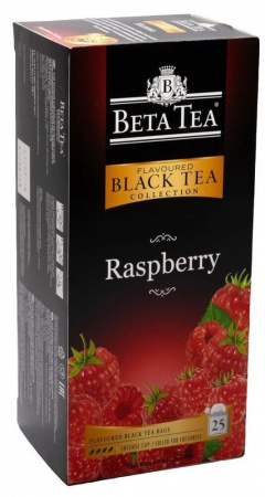 Чай Beta Tea "Малина", чёрный ароматизированный , 25 пакетиков