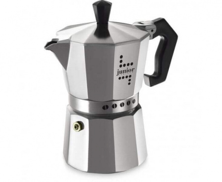 Гейзерная кофеварка JUNIOR, на 9 чашек, серебристая, алюминий, Bialetti