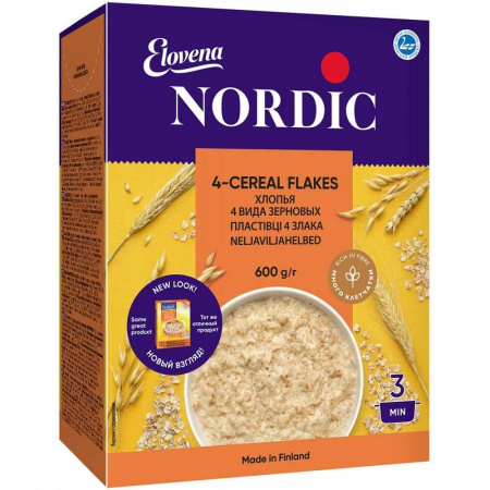 Хлопья Nordic "4 вида зерновых", 600 гр
