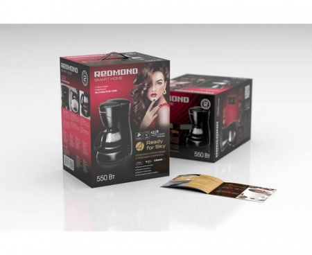 Умная кофеварка SkyCoffee 1508S, черная, REDMOND