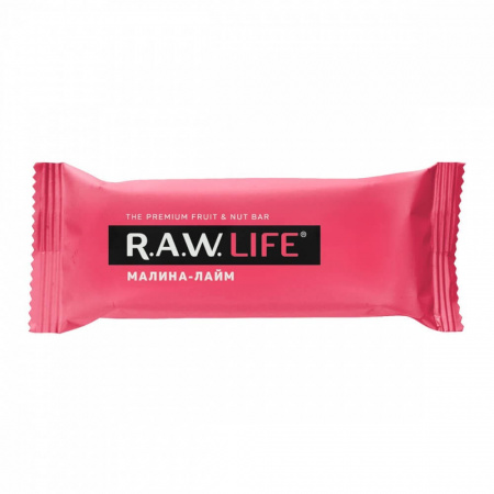 Орехово-фруктовый батончик R.A.W. Life "Малина - Лайм", 47 гр