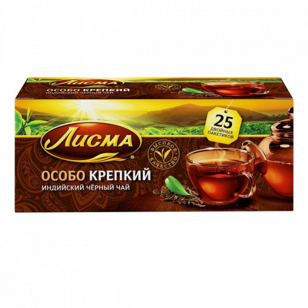 Чай Лисма "Особо крепкий", черный, 25 пакетиков