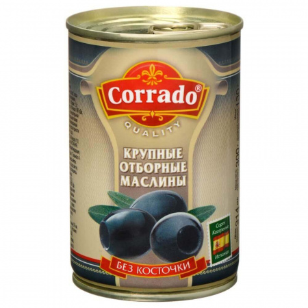 Консервы Corrado "Маслины крупные отборные без косточки", 300 гр