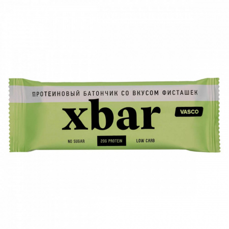 Протеиновый батончик Vasco "XBar со вкусом фисташек", 60 гр