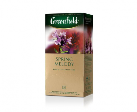 Чай черный Spring Melody с чабрецом, 25 пакетиков, Greenfield