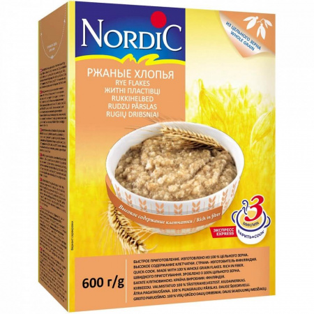 Хлопья Nordic "Ржаные", 600 гр