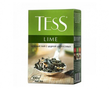 Чай зеленый листовой Lime с цедрой цитрусовых, 100 г, Tess