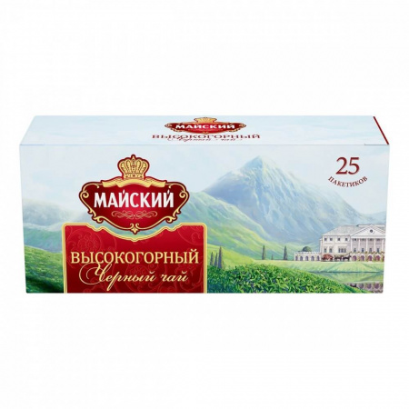Чай Майский "Высокогорный, черный" черный, 25 пакетиков