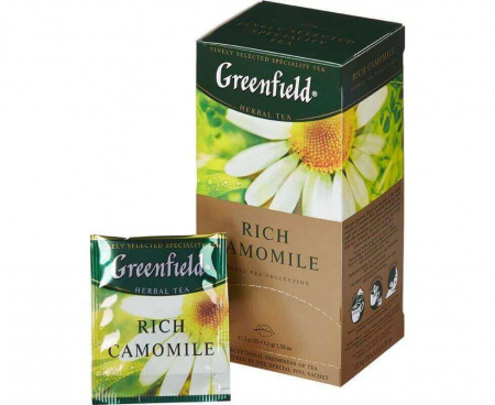 Чай травяной Rich Camomile с ромашкой, 25 пакетиков, Greenfield
