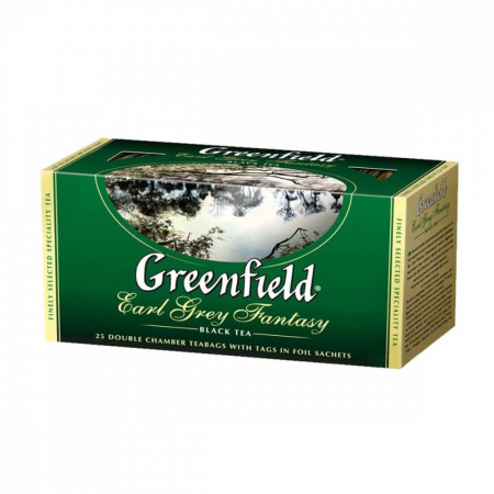 Чай Greenfield "Earl Grey Fantasy", черный с добавками, 25 пакетиков